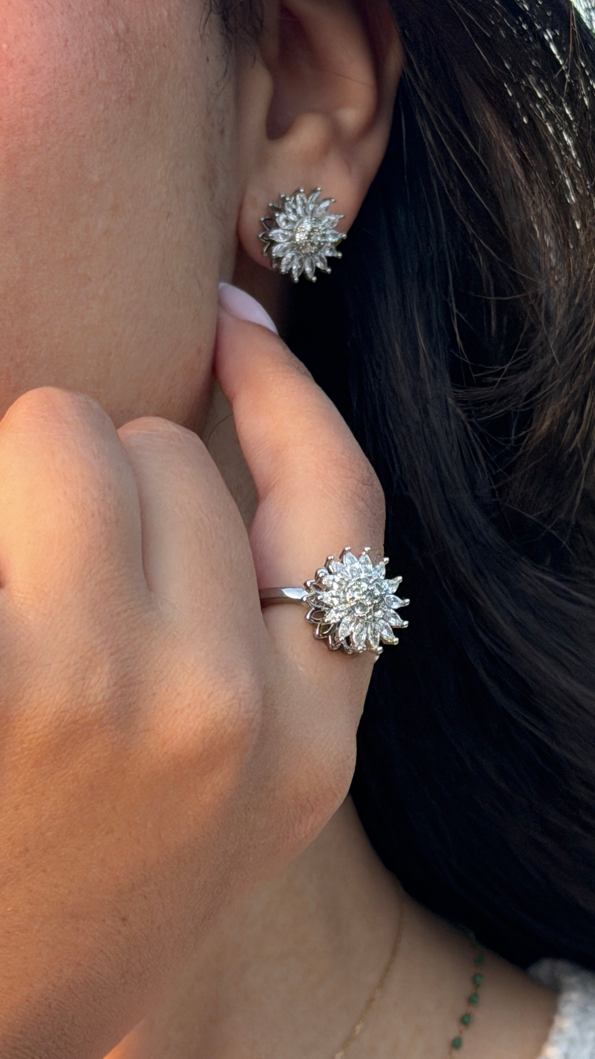 Stressy Anxiety Protea Earrings gold stainless steel mindfulness jewelry