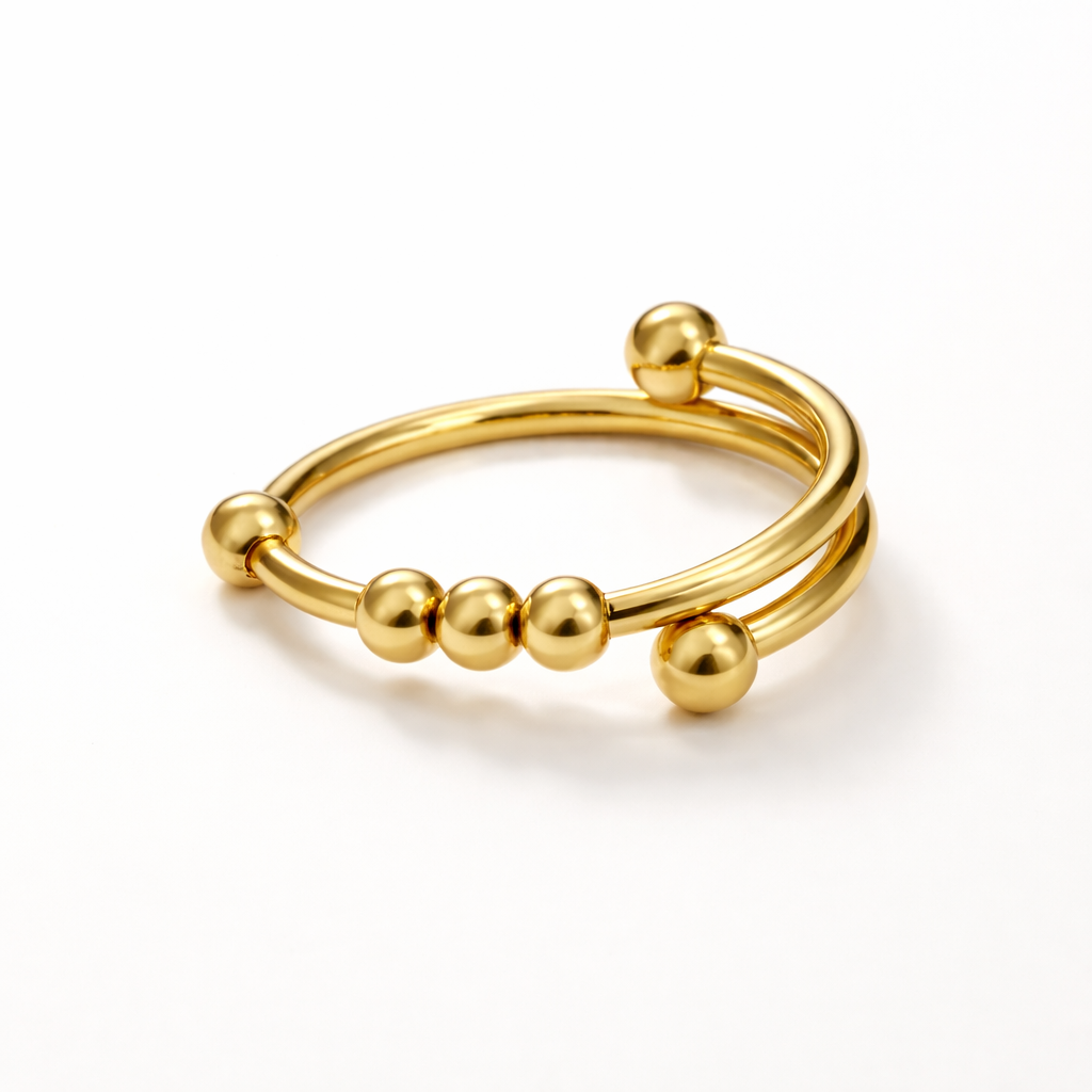 Stressy™ Anxiety Beads Ring Adjustable Fidget Ring for Stress Relief