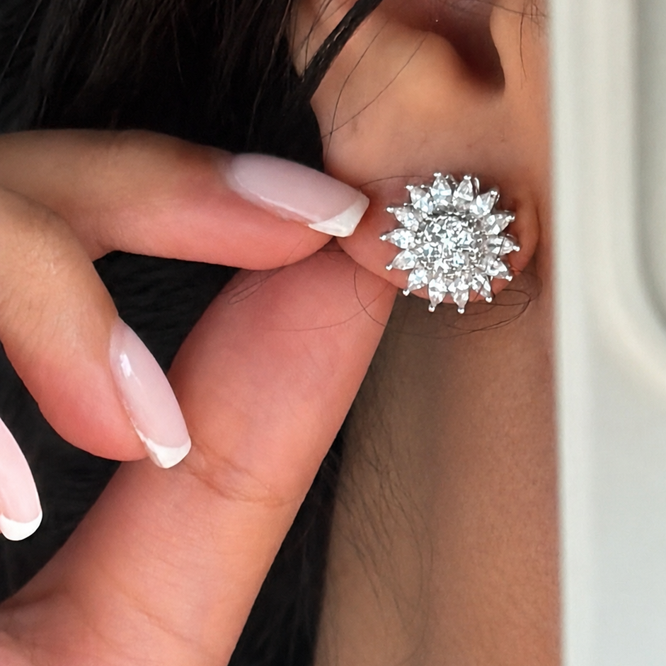 Stressy protea earrings gold brass waterproof jewelry product image