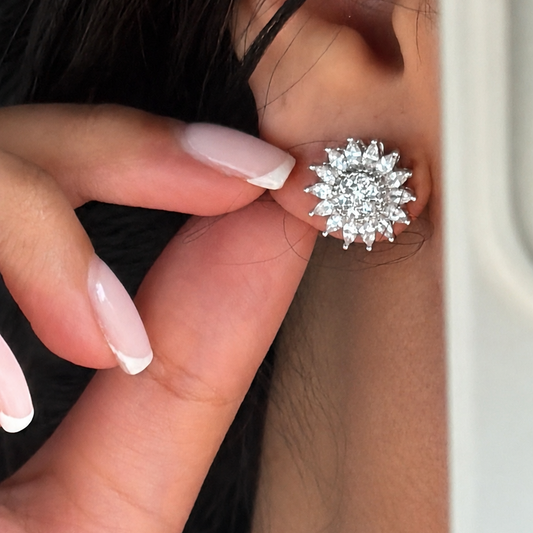 Stressy protea earrings gold brass waterproof jewelry product image