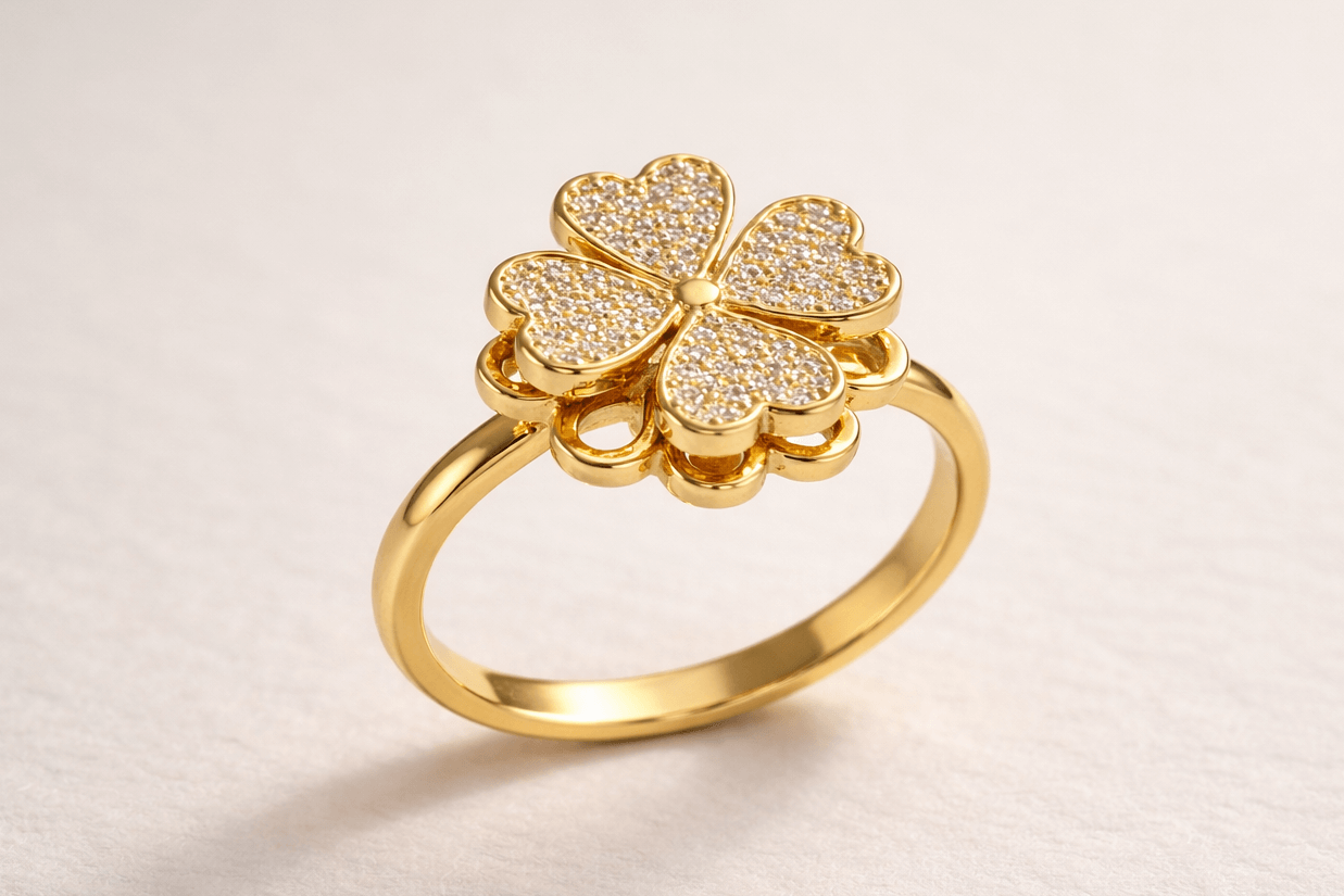 Flower Anxiety Ring – Stress Relief Spinner Ring for Women - Stressy
